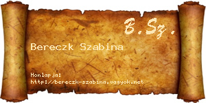 Bereczk Szabina névjegykártya